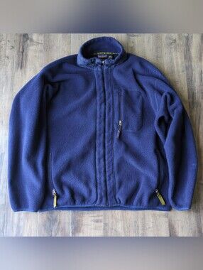 Vintage Patagonia Men's XL Synchilla Fleece Jacket Made In USA Navy Blue
